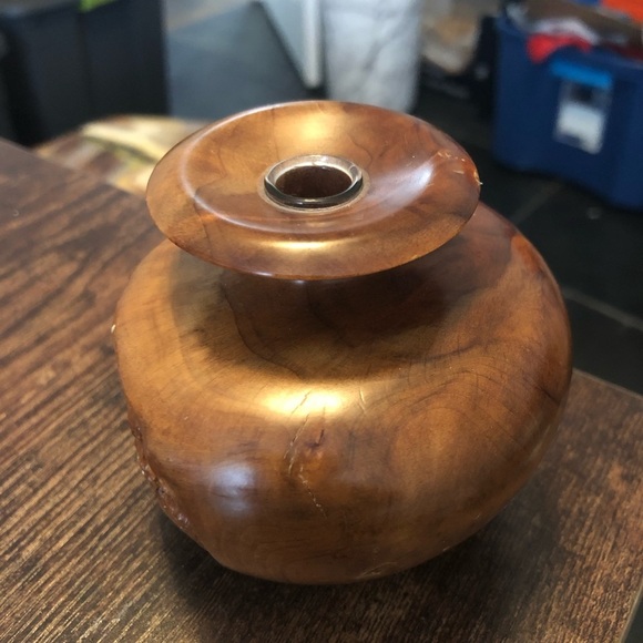 Vintage Burlwood Signed Bud Vase - Picture 3 of 8